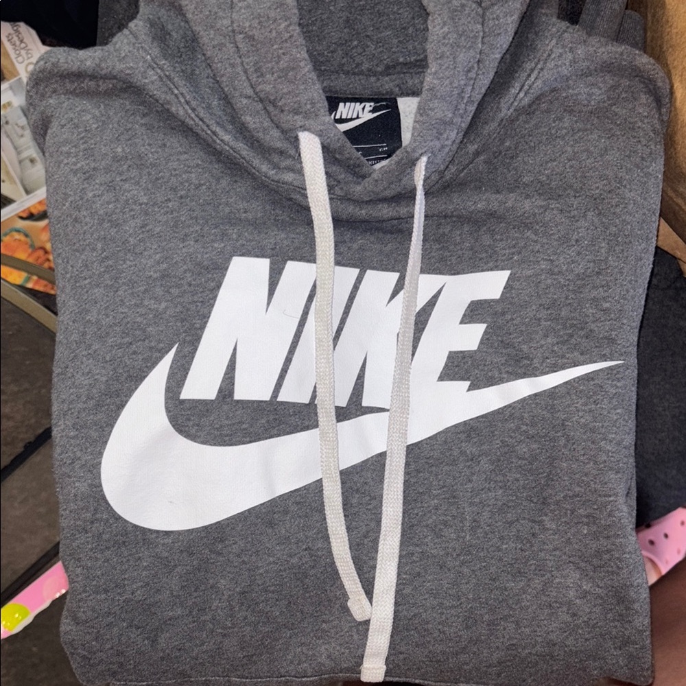 Nike Charcoal Hoodie with White Swoosh